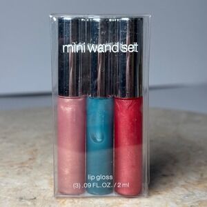 Gap Mini Wand Set Lip Gloss‎ Pink Teal Red Shimmer 3 Piece .09 Oz Y2K
